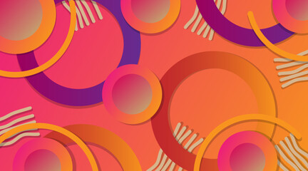 Fototapeta premium Pink and orange gradient premium abstract background with luxury geometric dark shapes. Exclusive wallpaper design for poster, brochure, presentation, website