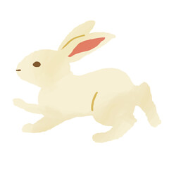 ナチュラルテイストのウサギのイラスト／お月見／卯年／イースター