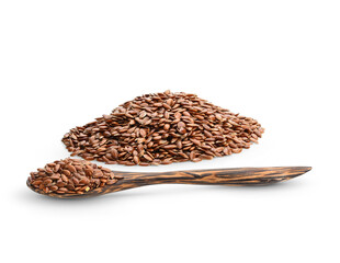 Flax seed or linseed , isolated on white background