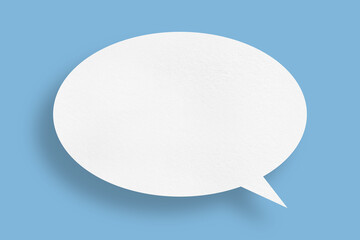 white paper with speech bubbles isolated on blue background communication bubbles