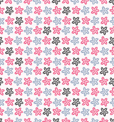 Japanese Star Ribbon Motif Vector Seamless Pattern