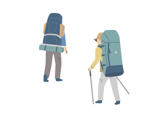 登山を楽しむ人