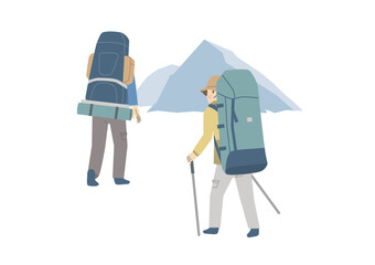 登山を楽しむ人