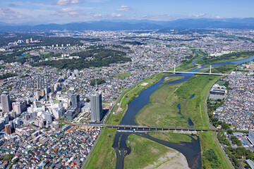 聖蹟桜ヶ丘と多摩川・空撮・2022撮影