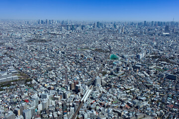 都立大学駅上空より渋谷方向を望む・空撮