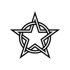 Fototapeta premium Star Circle Knot Sign Icon Logo Concept Vector Illustration