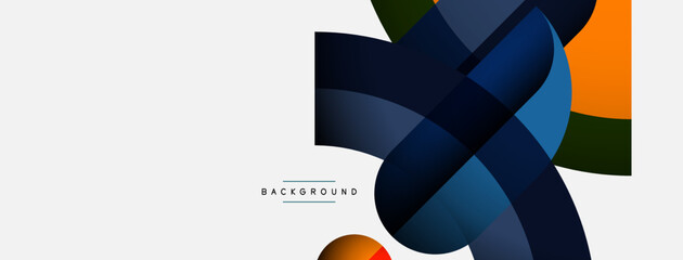 Obraz premium Geometric abstract background. Round shapes, circles, lines composition for wallpaper banner background or landing page