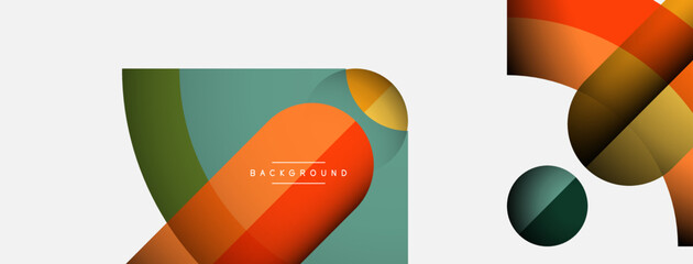 Geometric abstract background. Round shapes, circles, lines composition for wallpaper banner background or landing page