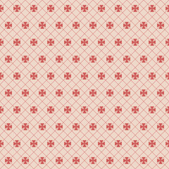 Simple geometric background with cross from triangle, colorful seamless pattern vector illustration