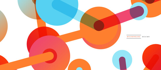 Abstract background. Round dots connected by lines. Trendy techno business template for wallpaper, banner, background or landing