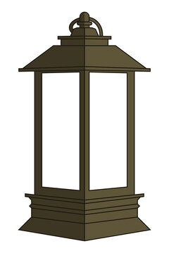 recommend clip art: Candle lantern with handle vector illustration.