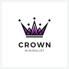 Purple Crown Logo and symbol template illustration icon modern and minimalist
