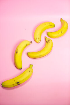 Banana on a pink background