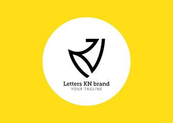 Letters KN logo design concept