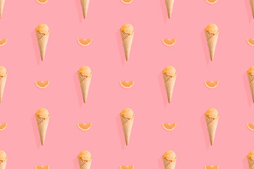 Seamless pattern on the theme of ice cream.