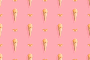 Seamless pattern on the theme of ice cream.