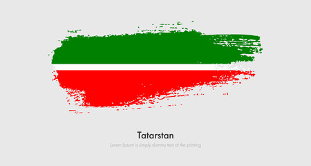 Brush painted grunge flag of Tatarstan. Abstract dry brush flag on isolated background