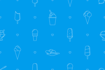 Seamless pattern on the theme of ice cream.