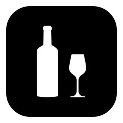 Weinflasche mit Glas und App Icon