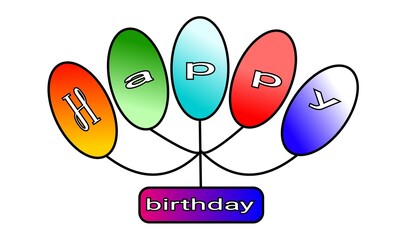 Five balloons image illustration