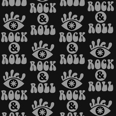  rock and roll retro seamless vector pattern. Design for clothing print, textile, wallpaper