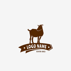Retro Vintage goat farm logo design template. goat. goat logo. farm animal logo.