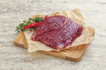 Raw beef machete steak for grill