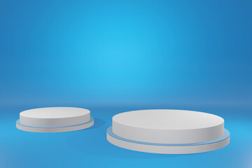 Free space for displaying product designs. for new products 3d rendering cosmetics blue light background