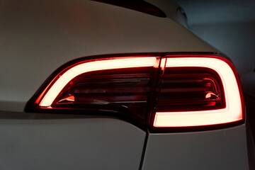 Electric Car backlight close-up