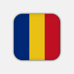 Romania flag, official colors. Vector illustration.