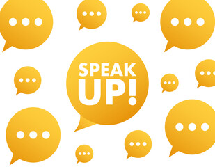 Hand Holding Megaphone with speak up. Megaphone banner. Web design. Vector stock illustration.