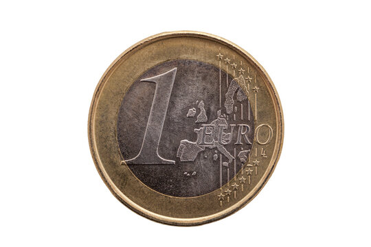 One Euro coin of Germany dated 2002, png stock photo file cut out and isolated on a transparent background