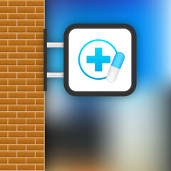 Obraz premium Pharmacy store. Health care. Online market. High quality pharmacy. Vector stock illustration.