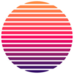 An isolated transparent abstract striped gradient circle. 