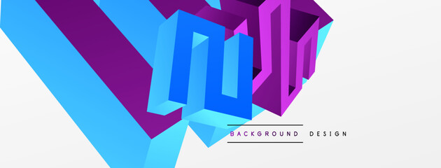 3d line geometric creative abstract background. Trendy techno business template for wallpaper, banner, background or landing