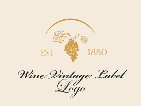 Luxury Impressive Wine Champagne Vector Label Logo