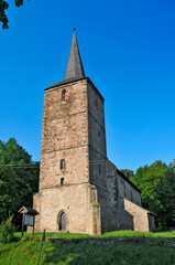 Late-Romanesque church of St. John the Baptist and St. Catherine of Alexandria. Swierzawa, Lower Silesian Voivodeship, Poland.