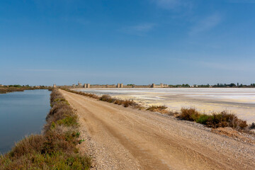 The salt flats of Aigues-Mortes in the Camargue, France