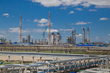 Panoramic view of big chemical factory.