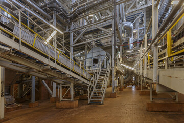 Conveyor belt equipment in big chemical plant.