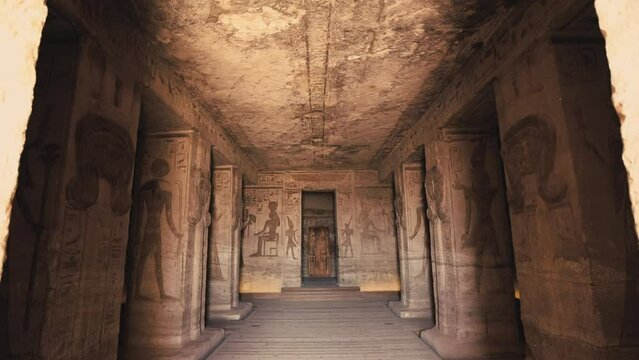 Ancient Drawings Inside The Abu Simbel Temple In Egypt