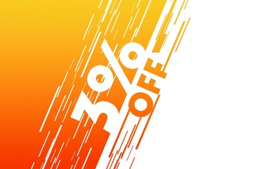 3 three Percent off price sale discount. shop black friday