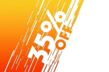 35 thirty-five Percent off price sale discount. orange shop