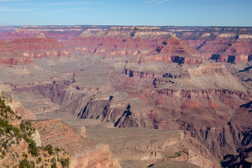 Red rocky cliff view at the Grand Canyon National Park South Rim in Arizona