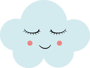 Blue cloud sleeping icon.