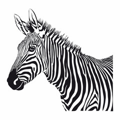 Plakat Zebra isolated on white background