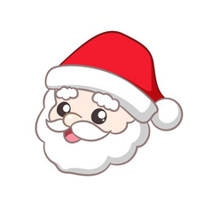 Happy Santa Claus head cartoon illustration