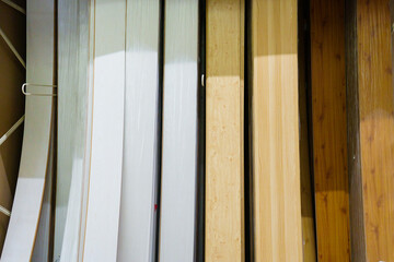 laminate. Flooring on shelves in a hardware store. 
