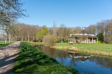 Fototapeta na wymiar Jagershuis on Landgoed Enghuizen (Estate Enghuizen). Hunting lodge in Hummelo, The Netherlands