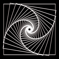 3D Illustration of a hypnotic spiral black and white colour background.	